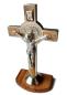 Preview: Benediktuskreuz als Stehkreuz, Olivenholz 9 cm