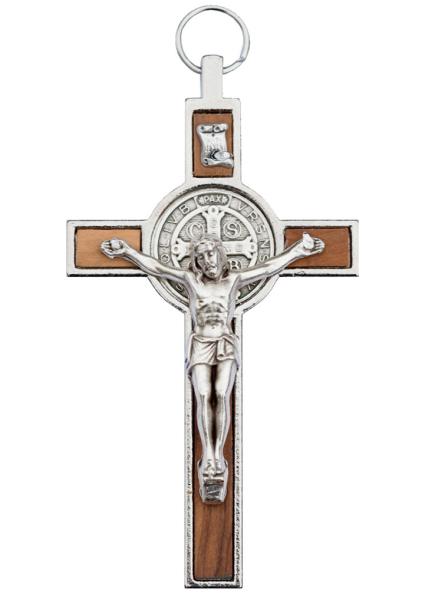Benediktuskreuz mit Holzeinlage 7,5 cm